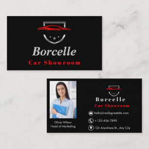 Black & Red Modern Car Showroom Business Card