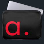 Black Red Monogram Initial Letter Modern Plain Laptop Sleeve<br><div class="desc">This product with a simple but striking design can make you stand out in the crowd. It will immediately attract attention with its minimalist and modern design.</div>