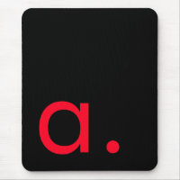 Black Red Monogram Initial Letter Modern Plain