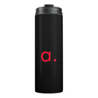 Black Red Monogram Initial Letter Modern Plain