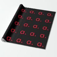 Black Red Monogram Initial Letter Modern Plain