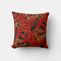 Black & Red Orange Bold Elegant Abstract Floral