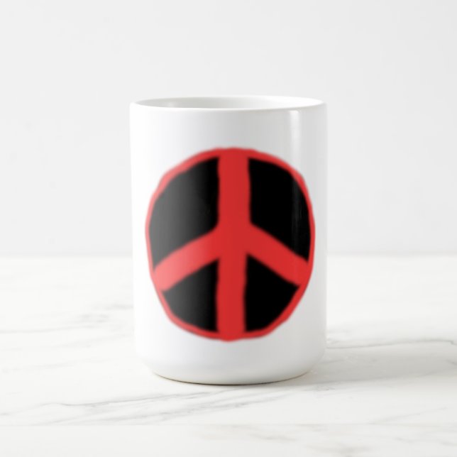 Black red peace  coffee mug (Center)