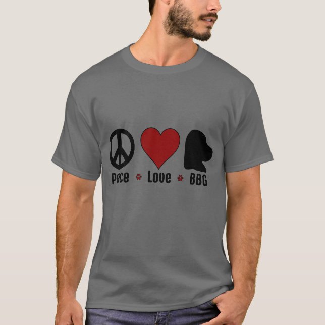 Black Red Peace Love BBG T-Shirt (Front)