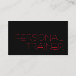 Black Red Personal Trainer Fitness Sport Business Card