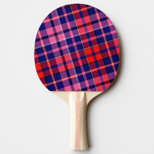 Black Red Pink Plaid Tartan Design  Ping Pong Paddle