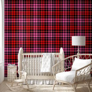 Black Red Pink Plaid Tartan Design Wallpaper