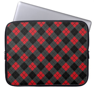 Black & Red Plaid Checked Laptop Sleeve