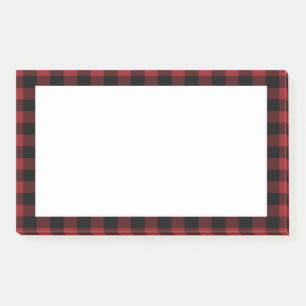 Black & Red Plaid Checked Post-it Notes