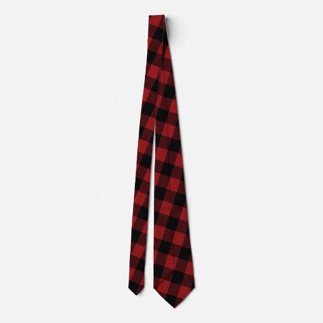 Black & Red Plaid Checked Tie (Back)