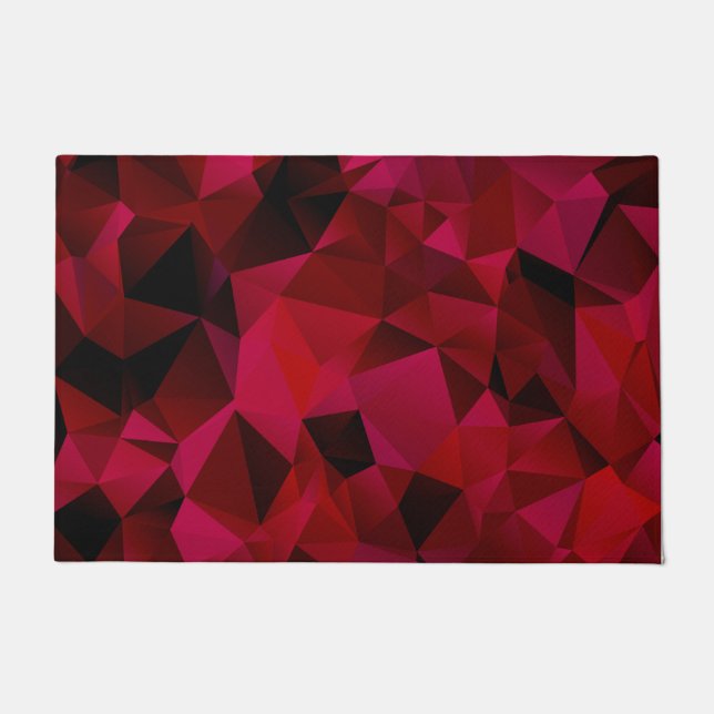 Black red, polygonal doormat (Front)