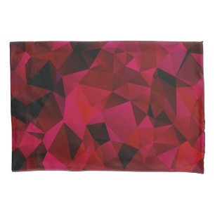 Black red, polygonal  pillowcase