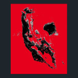 Black Red Pop Art Running Horse Poster<br><div class="desc">Black Red Pop Art Running Horse Silhouette / Digital Animal / Horse Art - Horse Head Artwork</div>