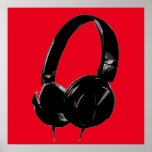 Black Red Pop Art Style Headphone Poster<br><div class="desc">Hip Hop,  R&B,  Rock,  Heavy Metal,  Techno,  Punk,  Rap,  Classic,  African American,  Jazz... . We love music,  we love listening cds,  radio. Enjoying watching video clibs,  mixes,  remixes,  covers.</div>