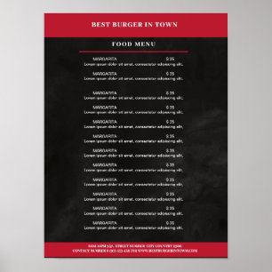 Black, Red Price List Poster