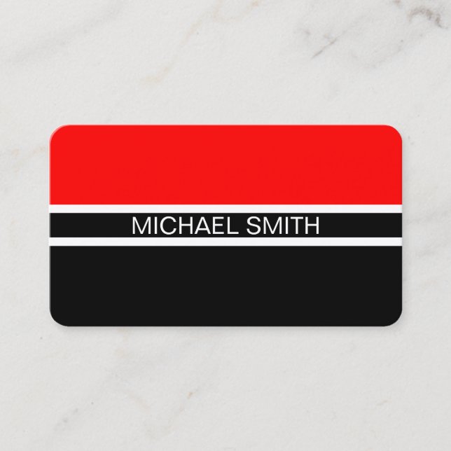 Black Red Professional Elegant Modern Business Card (Front)
