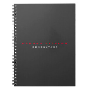 Black Red Professional Minimalist Notebook