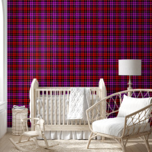 Black Red Purple Plaid Tartan Design Wallpaper