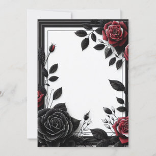 Black & Red Roses Invitation
