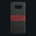 Black & Red Stitched Vintage Leather Case-Mate Samsung Galaxy S8 Case<br><div class="desc">Elegant red and black vintage stitched leather with custom monogram</div>