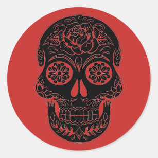 Black & Red Sugar Skull/Day of the Dead Stickers