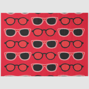 Black Red Sunglasses Pattern Tissue Paper
