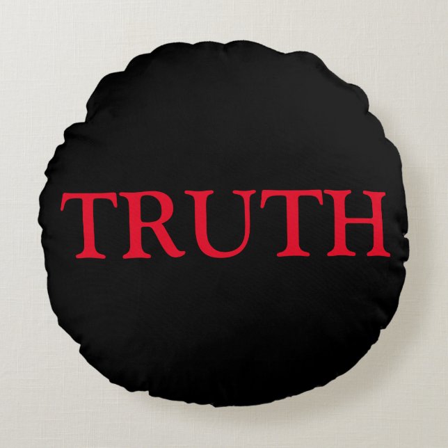 Black & Red Truth & Dare Game Round Cushion (Front)