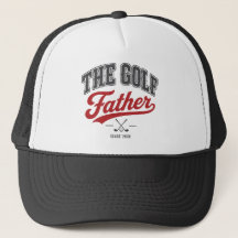 : Black Red Vintage Golf Dad Father’s Day Hat