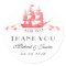 Black Red Vintage Ship Wedding Thank You Sticker