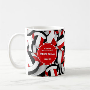 black red volleyball team colours coach gift coffee mug