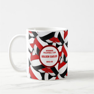 black red volleyball team colours coach gift coffee mug