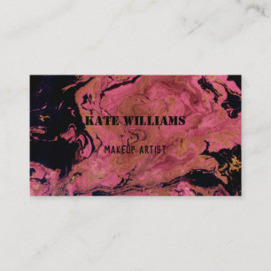 Black-red watercolor, gold business card
