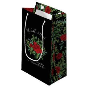Black Red Wedding Gothic Roses Small Gift Bag