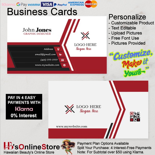 Black Red & White Business Cards 13 Pack of 100 (Black Red & White Business Cards 13 Pack of 100.)