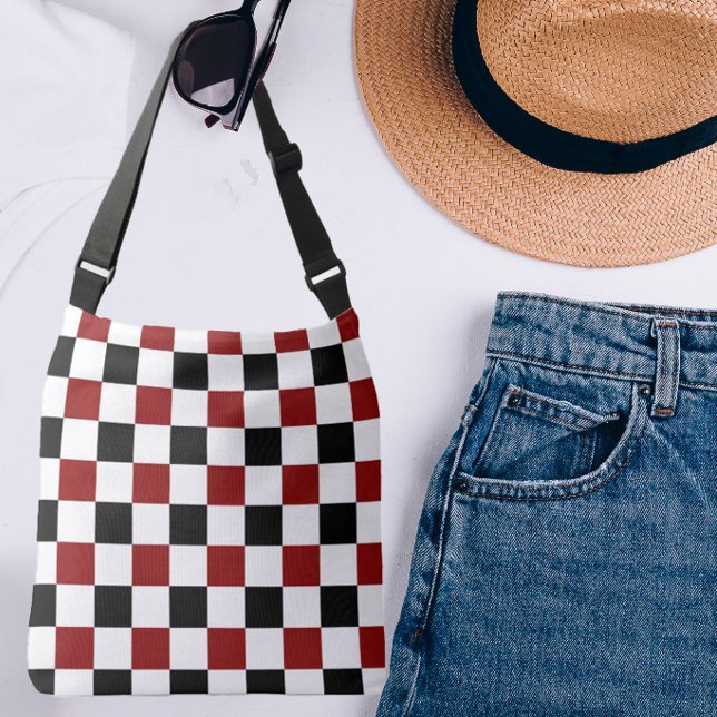 Black Red White Chequered  Crossbody Bag (Creator Uploaded)