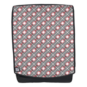 Black Red & White Geometric Backpack