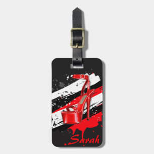 Black, Red & White Hot High Heels Luggage Tag