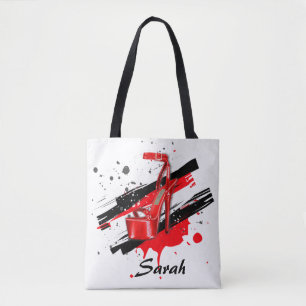 Black, Red & White Hot High Heels Tote Bag