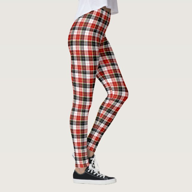 Black, Red & White Plaid Leggings (Right)