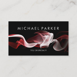 Black Red White Smoke Abstract Business Card