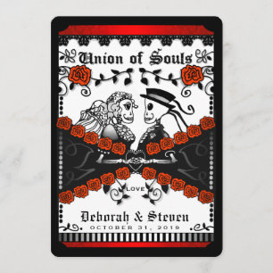 Black Red White Union of Souls Wed TOGETHER WITH Invitation