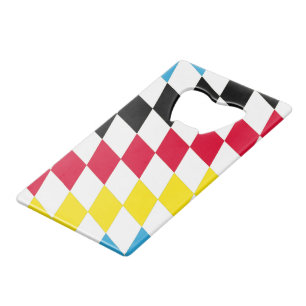 Black Red Yellow Blue Bavaria Diamond Flag Pattern