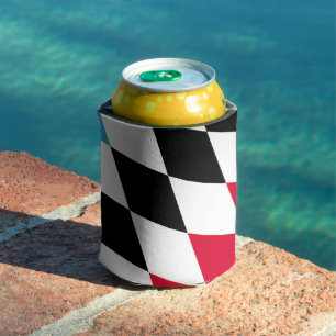 Black Red Yellow Blue Bavaria Diamond Flag Pattern Can Cooler