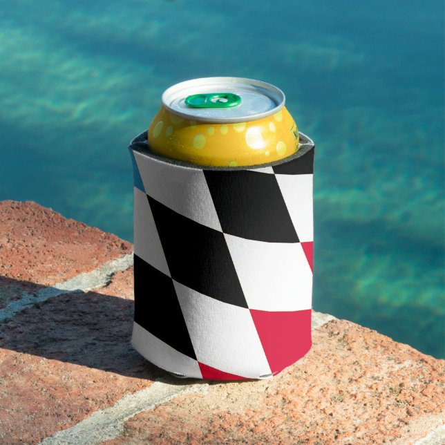 Black Red Yellow Blue Bavaria Diamond Flag Pattern Can Cooler (In Situ Pool)