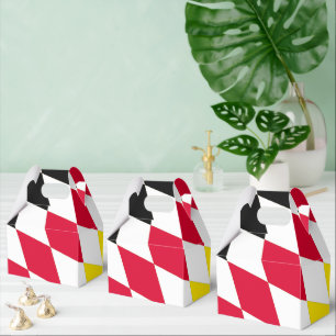 Black Red Yellow Blue Bavaria Diamond Flag Pattern Favour Box