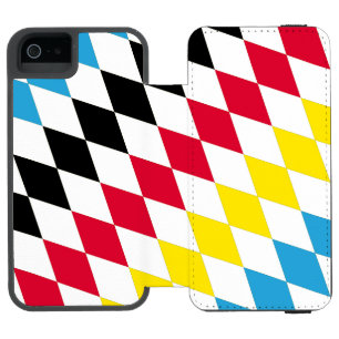 Black Red Yellow Blue Bavaria Diamond Flag Pattern Incipio Watson™ iPhone 5 Wallet Case