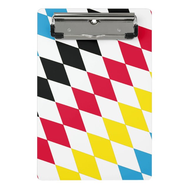 Black Red Yellow Blue Bavaria Diamond Flag Pattern Mini Clipboard (Front)