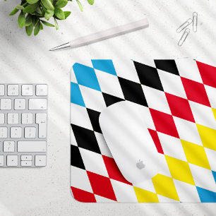 Black Red Yellow Blue Bavaria Diamond Flag Pattern Mouse Pad