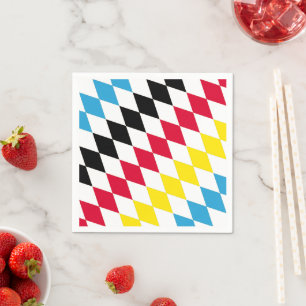 Black Red Yellow Blue Bavaria Diamond Flag Pattern Napkin