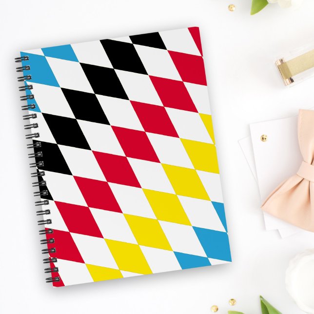 Black Red Yellow Blue Bavaria Diamond Flag Pattern Planner (Creator Uploaded)